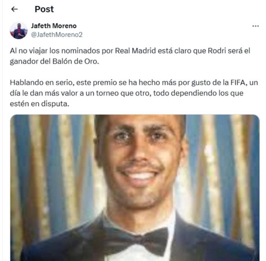 El periodista hondureño Mario Jafeth Moreno dio sus valoraciones sobre el Balón de Oro. 