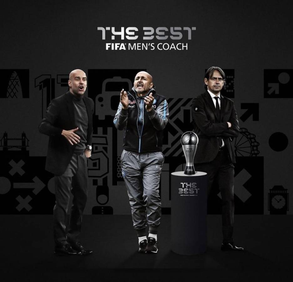 Pep Guardiola, Luciano Spalletti y Simone Inzaghi son los finalistas al mejor entrenador del año de la FIFA: