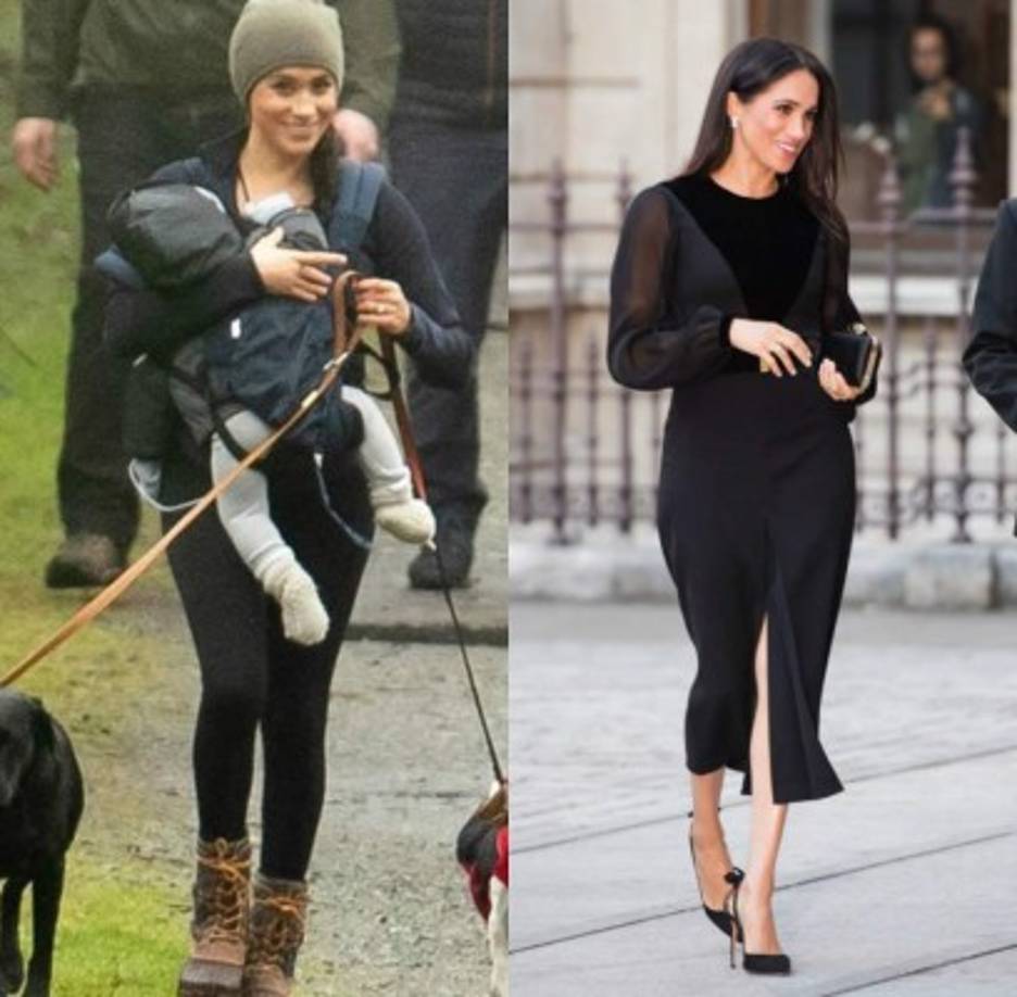 Esta combinación de prendas se aleja radicalmente de la imagen que había adoptado durante su período como 'royal' británica de la 'primera división' incluso para los eventos más informales, después de que varias de sus elecciones estilísticas fueran duramente criticadas.<br/>