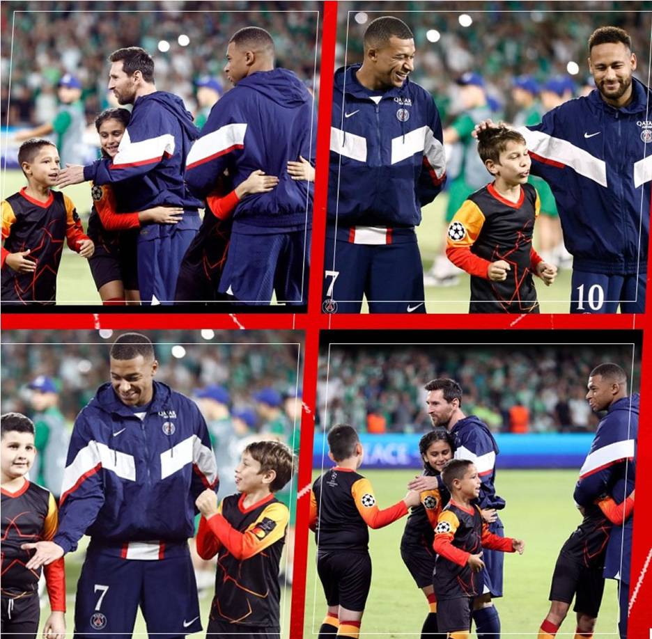 La presencia de Lionel Messi en el estadio Sammy Ofer causó locura y muchos niños se acercaron para saludar y abrazar al astro argentino.