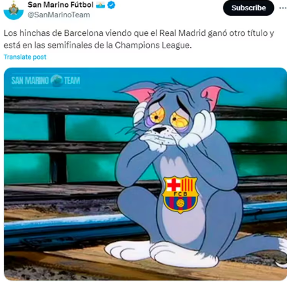 Tras la derrota, las redes sociales no perdonaron y se burlaron del conjunto azulgrana.