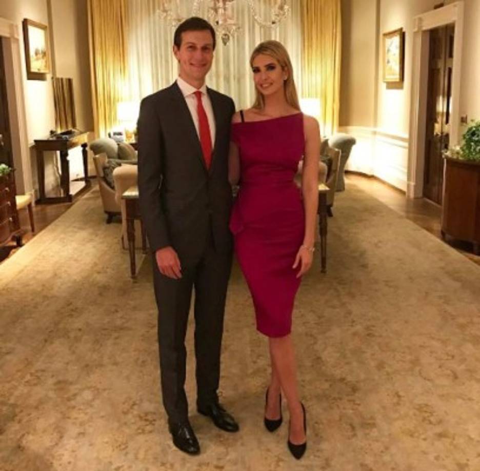 Ivanka acompaña a todos los eventos de la Casa Blanca a su esposo, Jared Kushner.