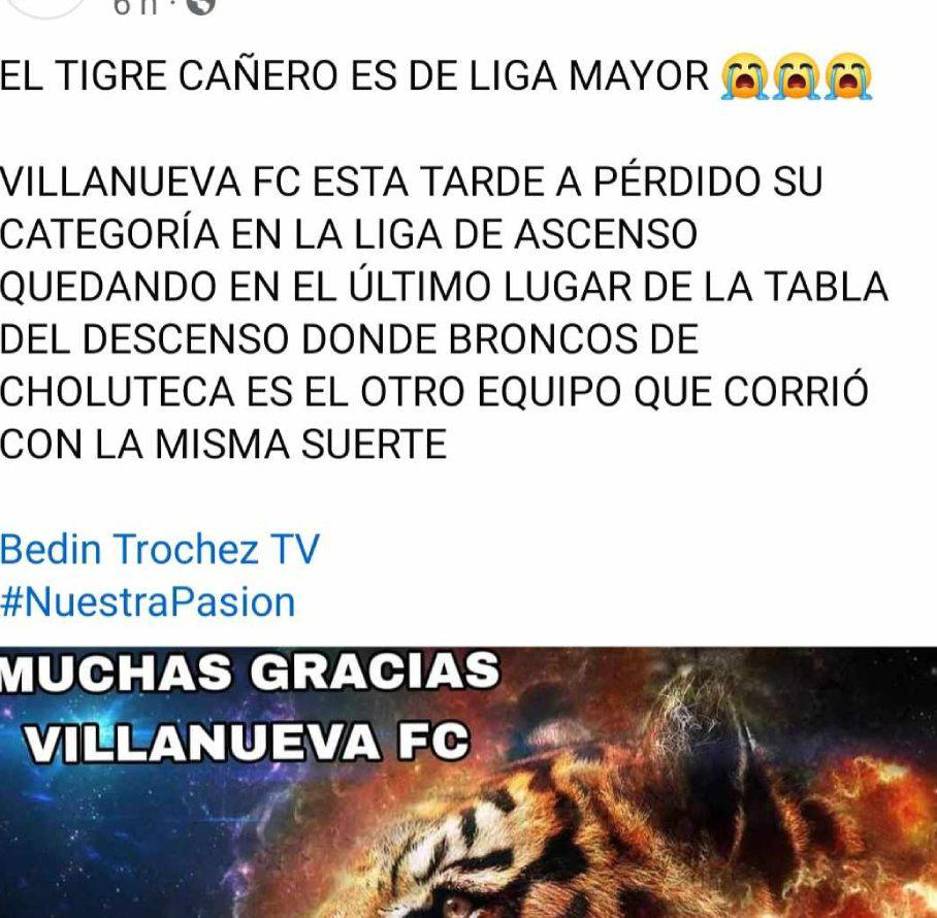 Consternación en las redes sociales por el descenso del Villanueva y Broncos a la Liga Mayor.
