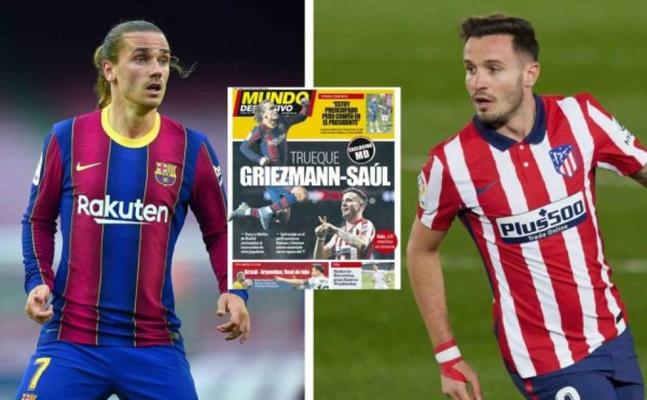 ¡Trueque bomba! Según informa en exclusiva 'Mundo Deportivo', Atlético de Madrid y FC Barcelona estarían estudiando un intercambio de jugadores que sería el bombazo de lo que va de mercado. Antoine Griezmann abandonaría el Camp Nou y regresaría al Wanda Metropolitano para ponerse a las órdenes del 'Cholo' Simeone y por su parte, Saúl Ñíguez se convertiría en nuevo jugador azulgrana. Una operación realmente compleja, pero que aliviaría los problemas financieros del Barça, ya que estaría más cerca de inscribir a Messi y sus nuevos fichajes.