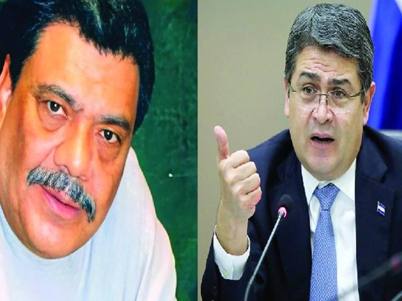 Juan Ramón Matta Ballesteros y el expresidente Juan Orlando Hernández.