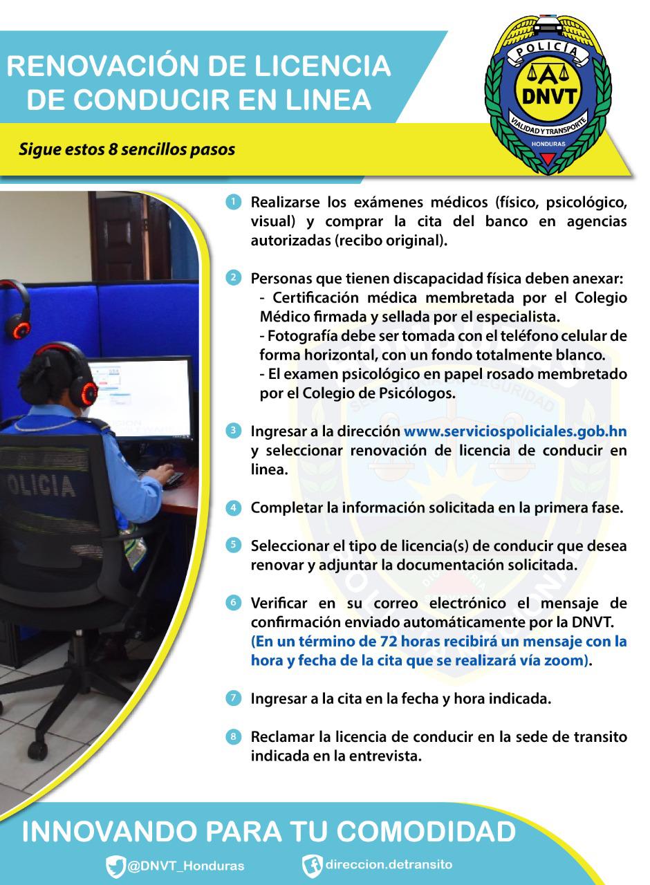 Pasos para renovar la licencia de conducir en línea.