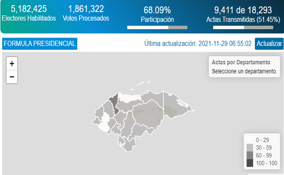 Conteo en página del CNE se paralizó por más de cuatro horas