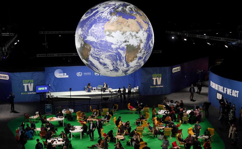 Una vista general del Centro de Acción se muestra durante la Conferencia de Cambio Climático de la COP26 de la ONU en Glasgow.