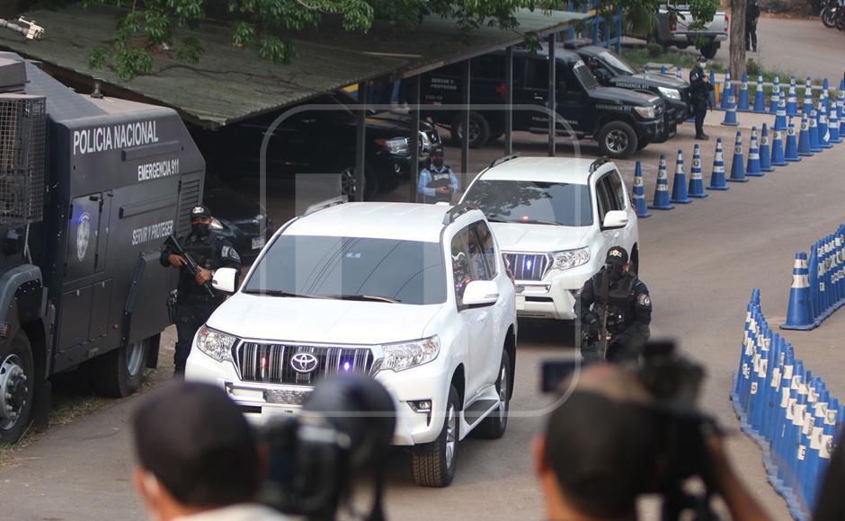 La Secretaría de Seguridad está lista para realizar el traslado del expresidente Juan Orlando Hernández. Fotografía: Opsa.