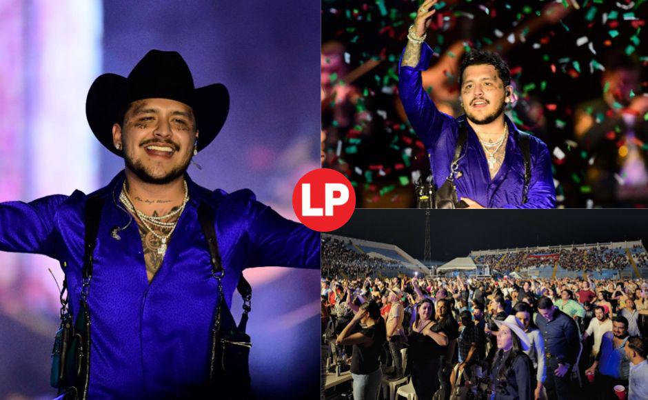 El cantante mexicano Christian Nodal cautivó a San Pedro Sula con su concierto del viernes en la noche en el estadio Francisco Morazán. Fotografía: La Prensa / Yoseph Amaya