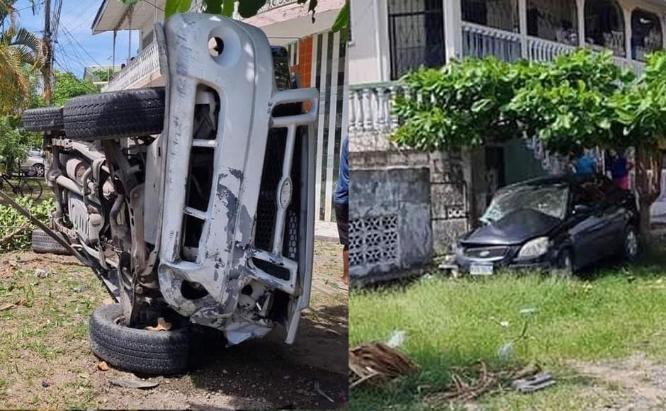 Dos personas heridas deja accidente vehicular en La Ceiba