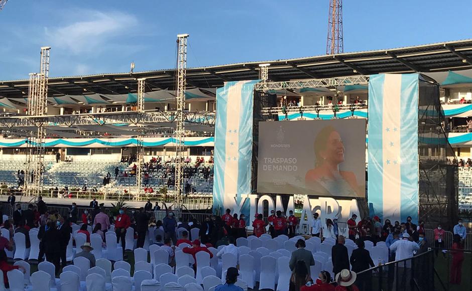 Todo listo para la toma de posesión de Xiomara Castro de Zelaya en Tegucigalpa.