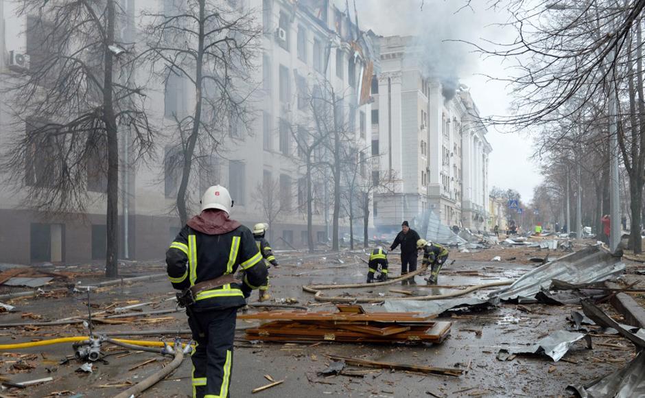 Bombardeo ruso en Kiev cae cerca del simbólico sitio de una matanza nazi