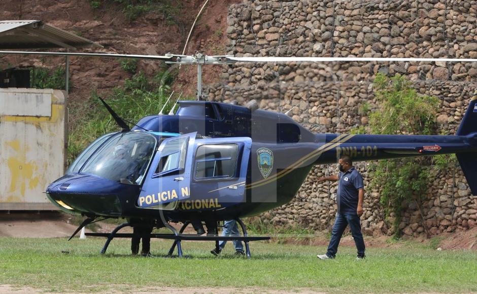 En este helicóptero fue trasladada Herlinda Bobadilla hasta la capital hondureña.