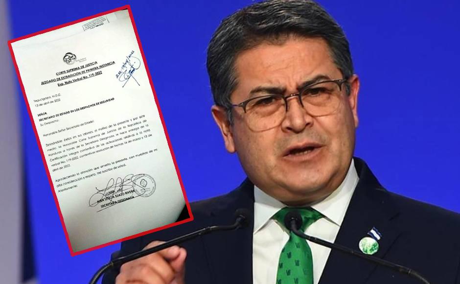 Cancillería ya recibió resolución de extradición de Juan Orlando Hernández