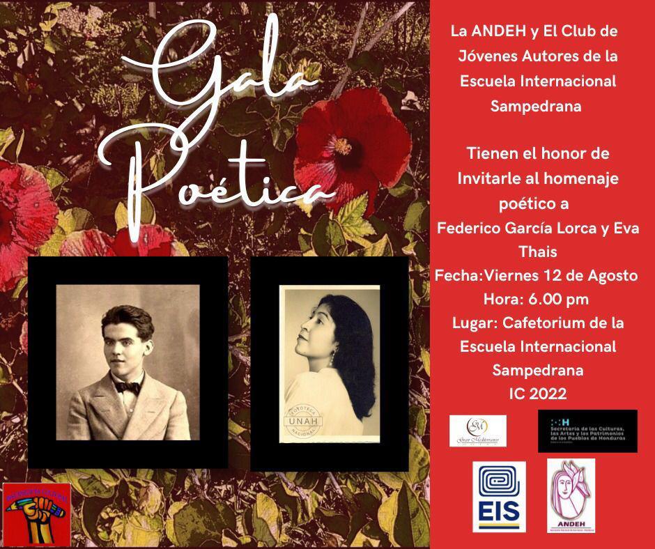 No se pierda la Gala Poética en honor a la escritora hondureña Eva Thais y a Federico García Lorca