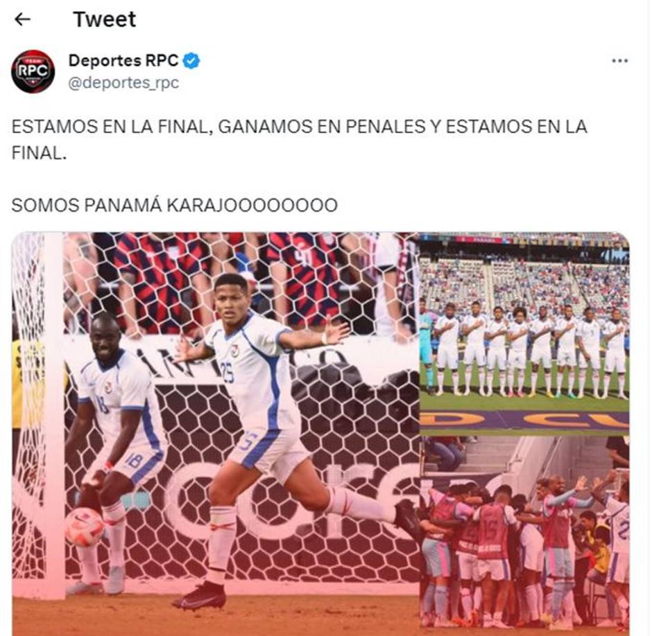Los medios panameños reaccionaron emocionados por el pase a la final de la Copa Oro de su selección.