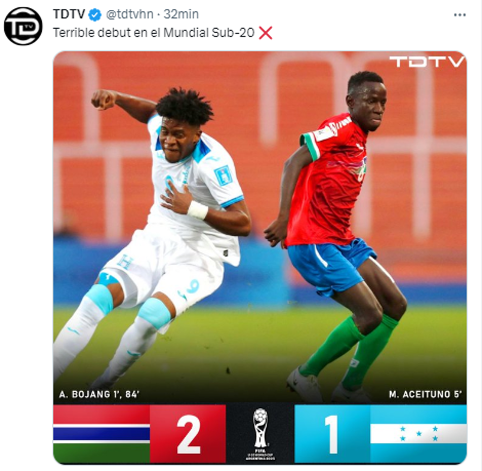 TDTV: “Terrible debut en el Mundial Sub-20”.