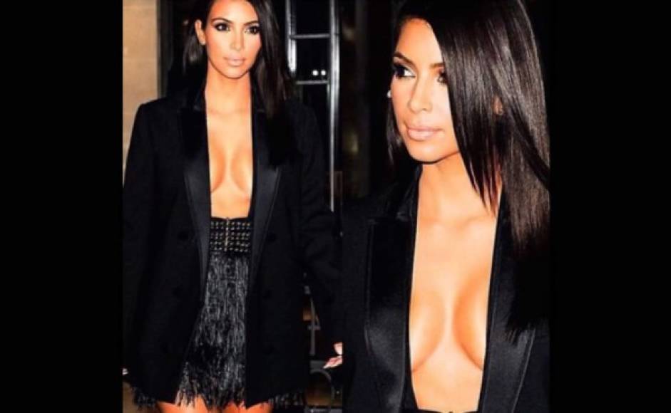 Kim Kardashian con sus famosos escotes.