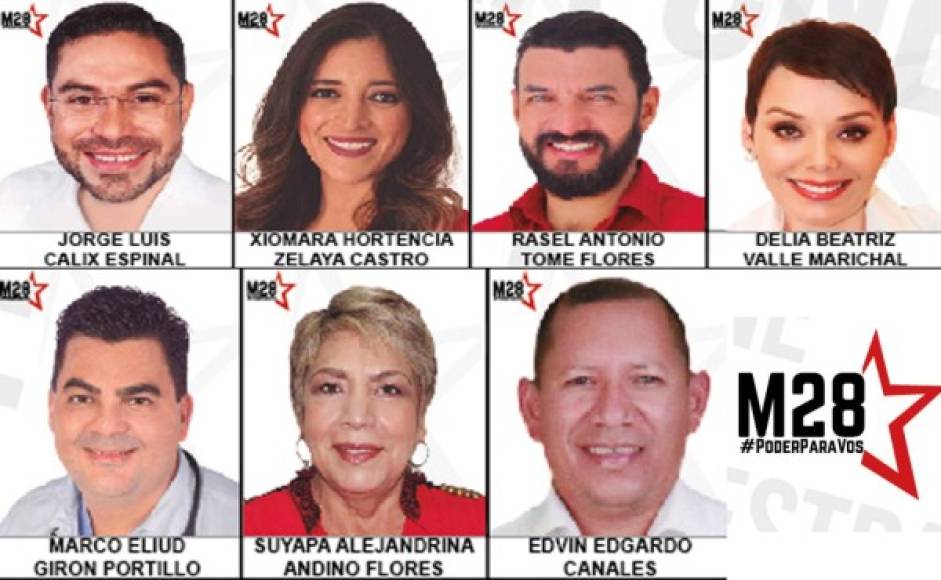 Estos son ocho de los 23 precandidatos a diputados por Francisco Morazán del movimiento M28 de Libertad y Refundación (Libre) y que también lleva como precandidata presidencial a Xiomara Castro de Zelaya.