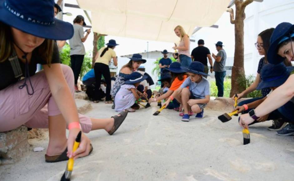 La sala Jurásica es al aire libre y permite a los menores y adultos vivir la experiencia de descubrir fósiles.