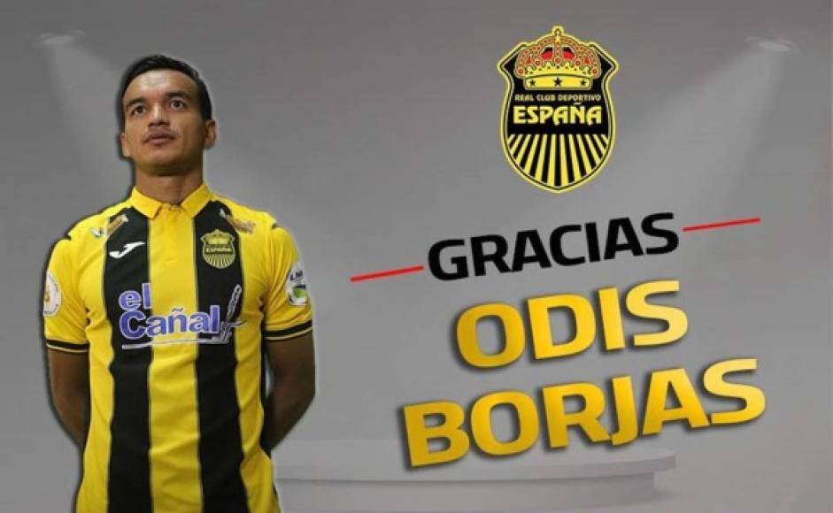 Otra de las bajas del Real España para la próxima temporada es el defensa Odis Borjas. El club aurinegro lo anunció este jueves.