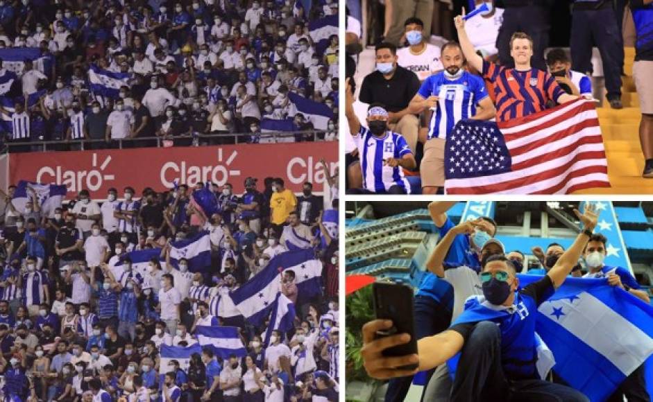 Bajo medidas de seguridad, miles de hondureños vestidos con los colores azul, blanco y azul llenan el estadio Olímpico de San Pedro Sula para enfrentar el duelo entre Honduras y Estados Unidos.