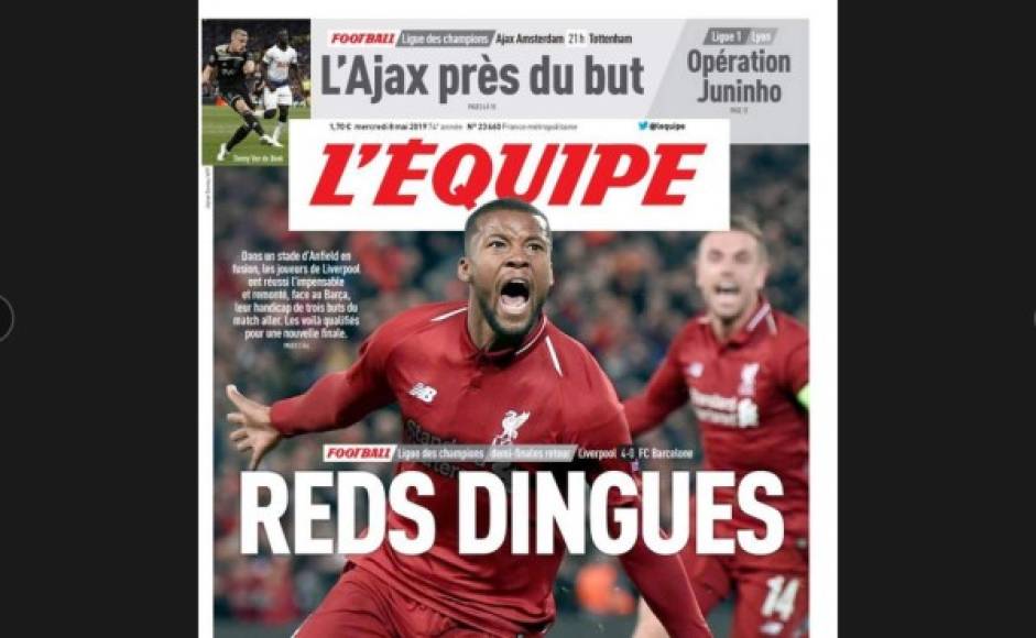 L'Equipe se rindió en halagos al Liverpool y destacó a sus jugadores estrellas.