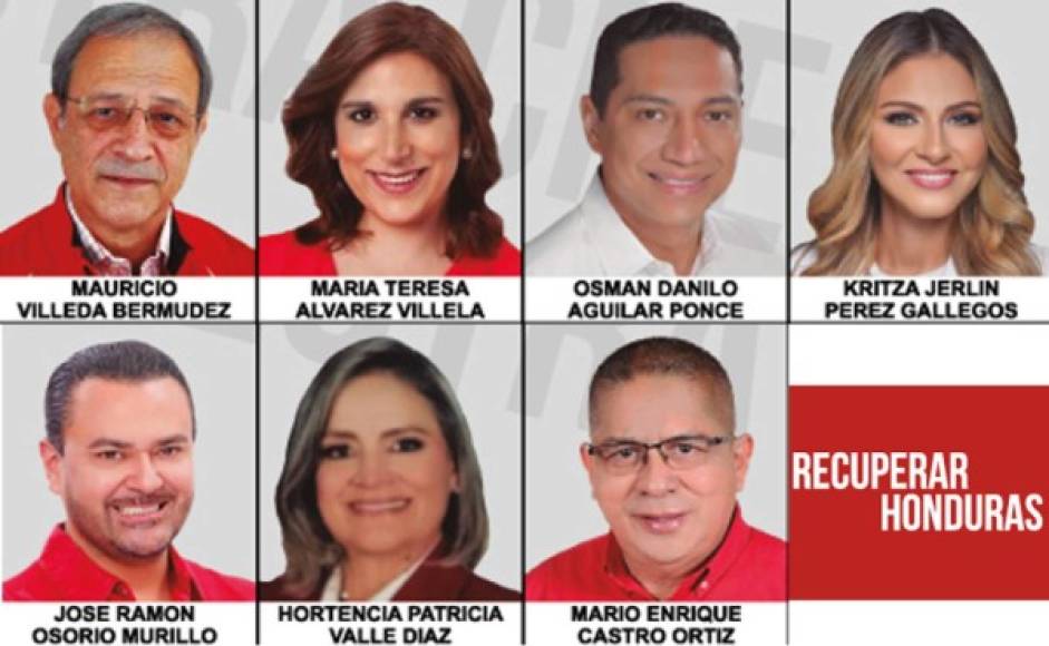 Estos son parte de los precandidatos a diputados por Francisco Morazán del movimiento Recuperar Honduras que lidera Luis Zelaya del Partido Liberal.