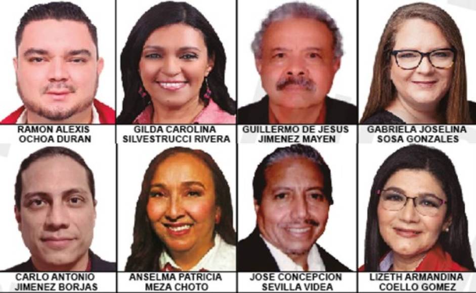 Estos son ocho de los precandidatos a diputado por Francisco Morazán del movimiento Honduras Libre que lidera Wilfredo Méndez del partido Libertad y Refundación (Libre).