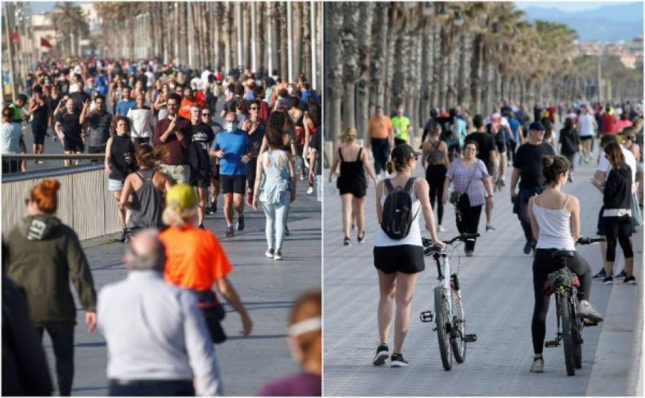 Millones de españoles salieron por fin este sábado a pasear y a hacer deporte, en el primer día de relajación para los adultos de las estrictas medidas de confinamiento por el coronavirus.