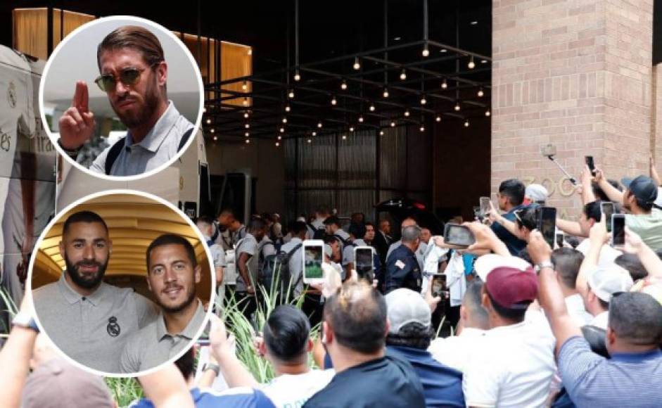 El Real Madrid ha llegado este día a Houston, Estados Unidos, para participar en varios partidos de pretemporada. Miles de aficionados llegaron al hotel de concentración para recibirlos y tomarse fotografías con los jugadores. Fotos: Realmadrid.com