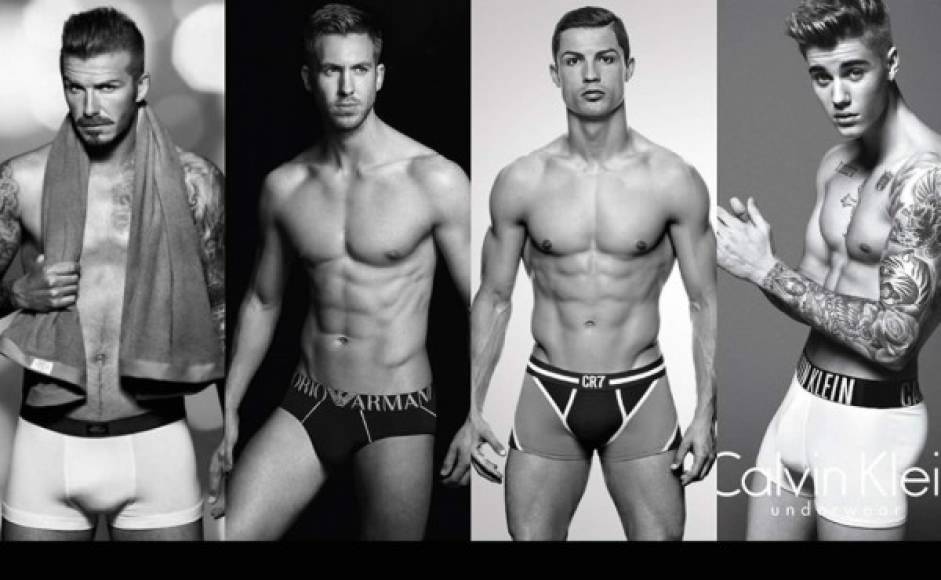 David Beckham, Calvin Harris, Cristiano Ronaldo y Justin Bieber.