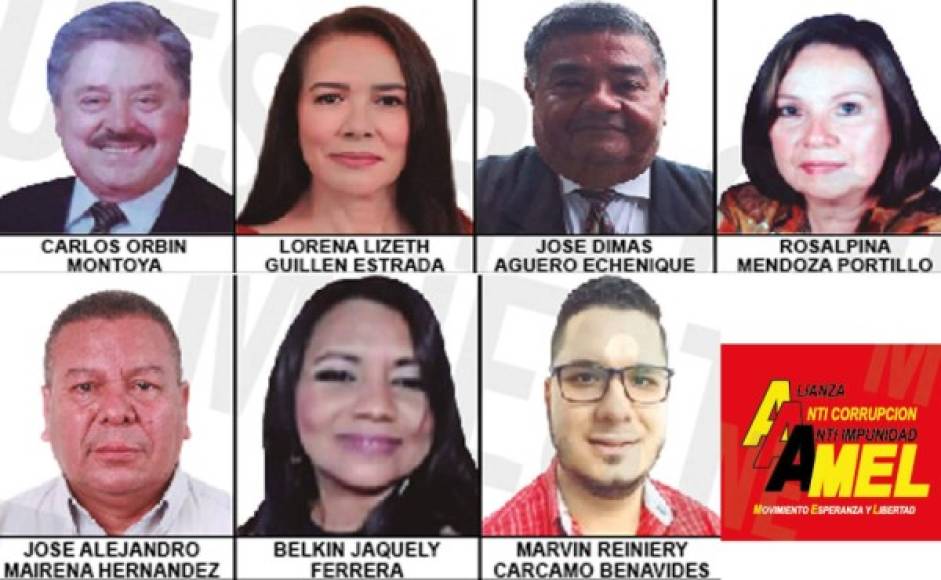 Estos son ocho de los precandidatos a diputados por Francisco Morazán por el movimiento AAA de Libertad y Refundación (Libre).