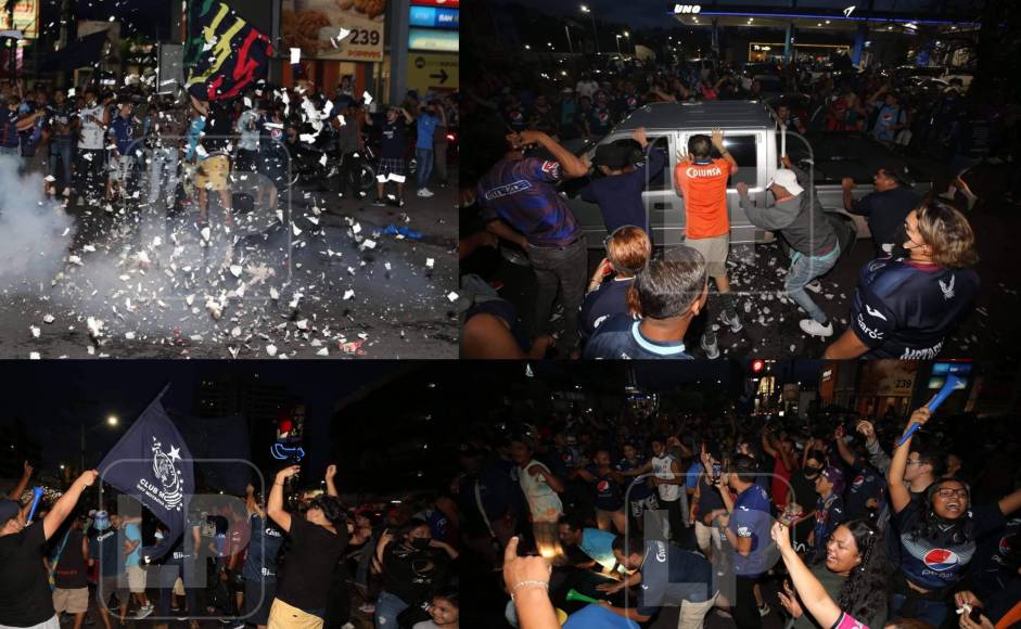 La afición del Motagua salió a las calles de Tegucigalpa para celebrar la obtención de su Copa 18.