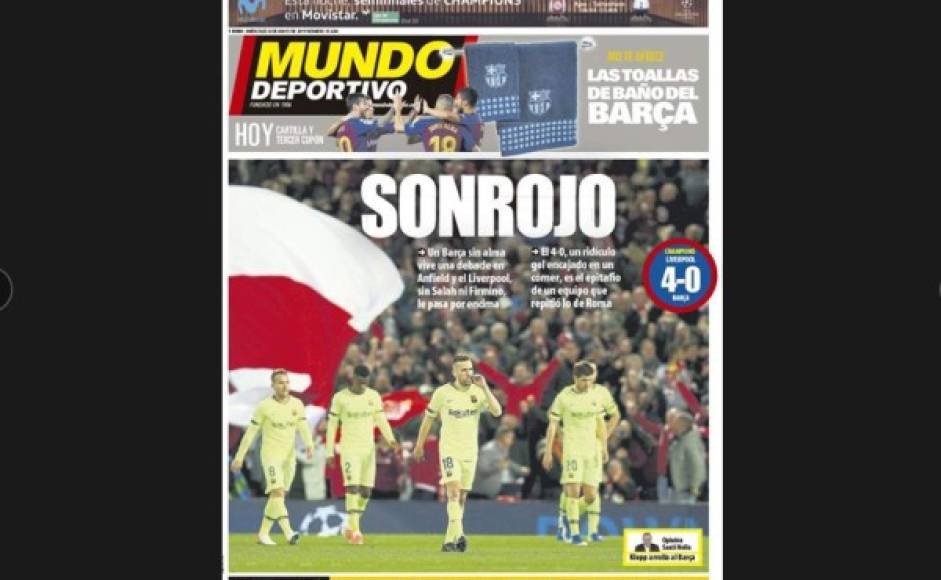 SONROJO: así tituló Mundo Deportivo este miércoles. Algunos de sus adjetivos son 'debacle', 'ridículo' y 'epitafio'.