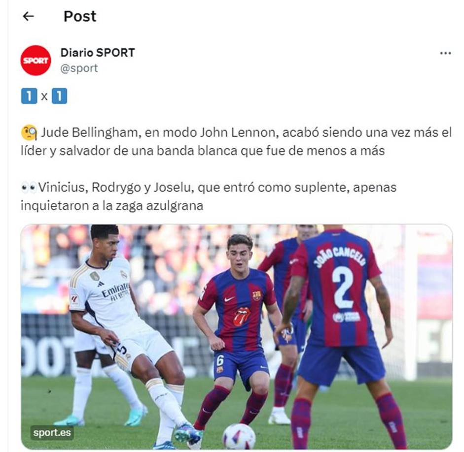 Diario Sports se deshizo en elogios para Bellingham. 