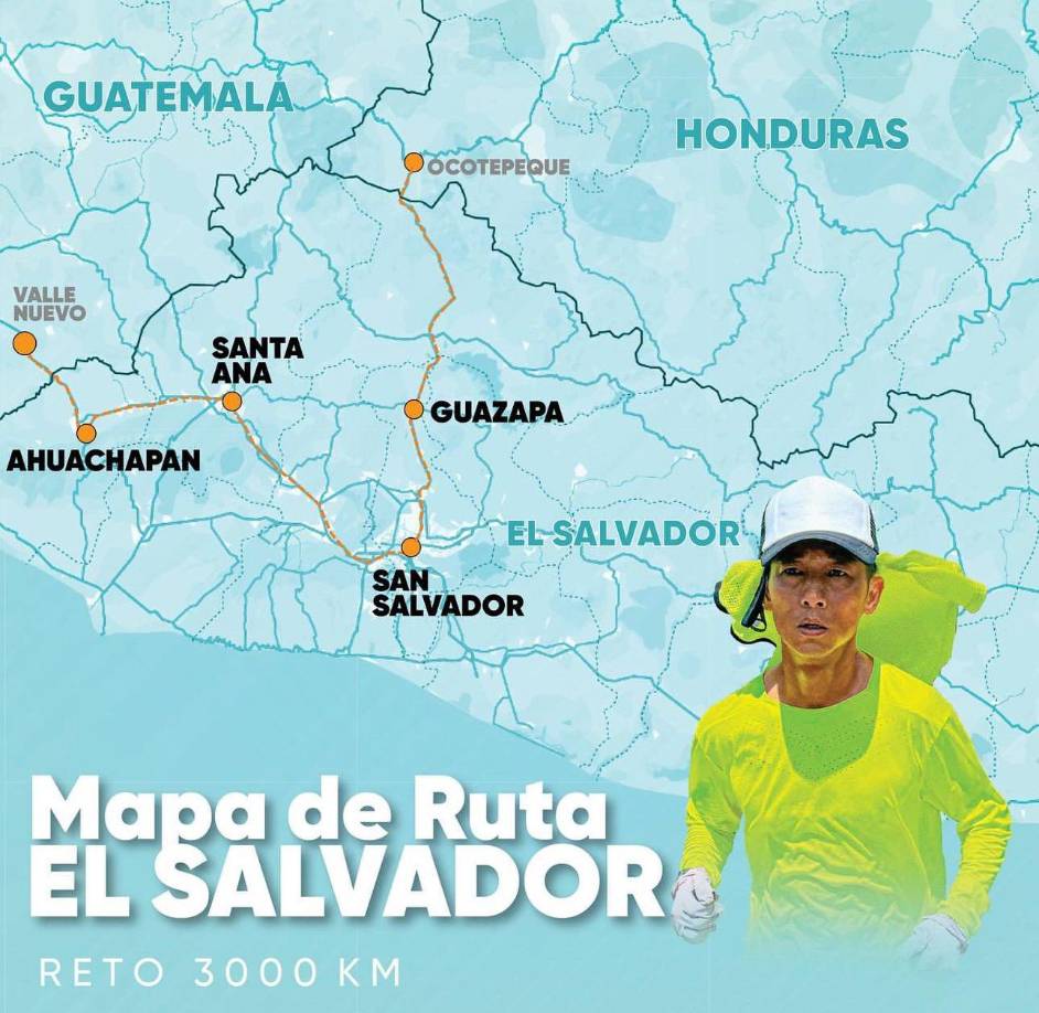 Según un mapa compartido por Shin Fujiyama esta semana del 21 al 26 de octubre recorrerá sitios como Ahuachapan, Santa Ana, San Salvador y Guzapa de El Salvador.