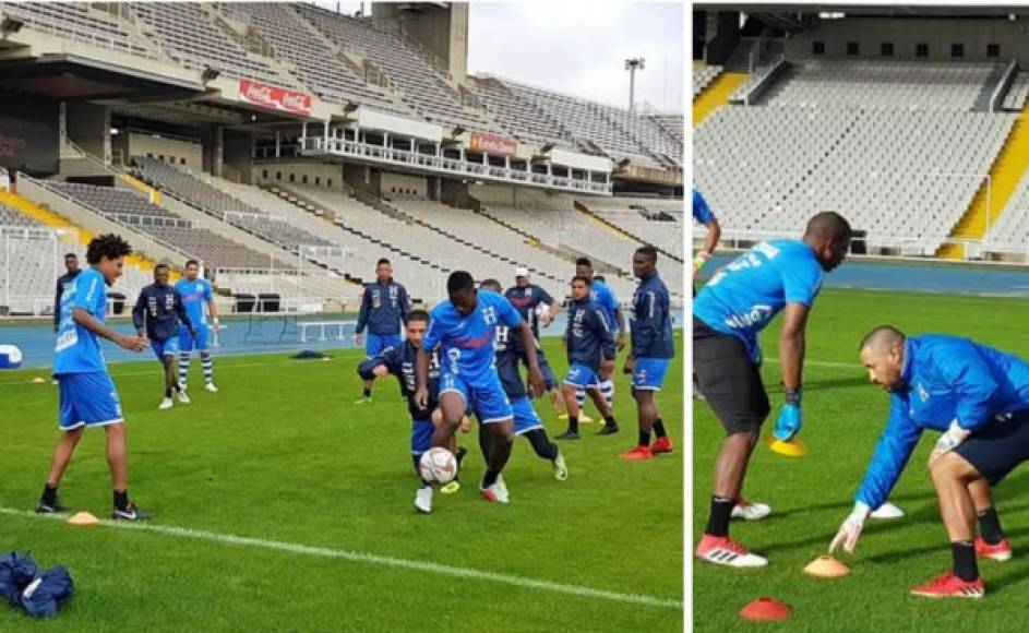 La Selección de Honduras realizó el reconocimiento del Estadio Olímpico de Montjuïc de Barcelona donde enfrentará a Emiratos Árabes Unidos en partido amistoso el jueves. Fotos Twitter @FenafuthOrg