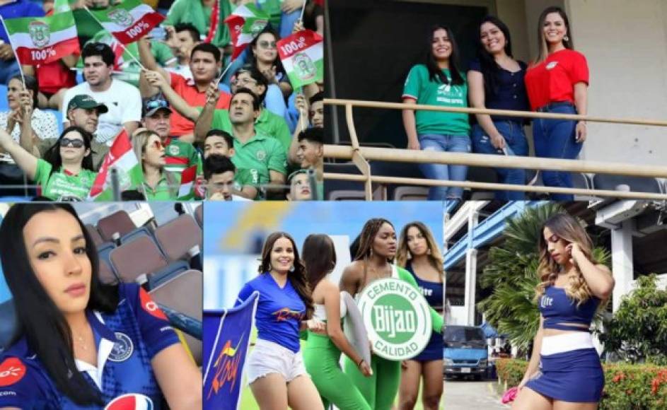 Las imágenes del ambiente vivido en el estadio Olímpico durante el juego Marathón-Motagua y las bellas chicas que lo adornaron.