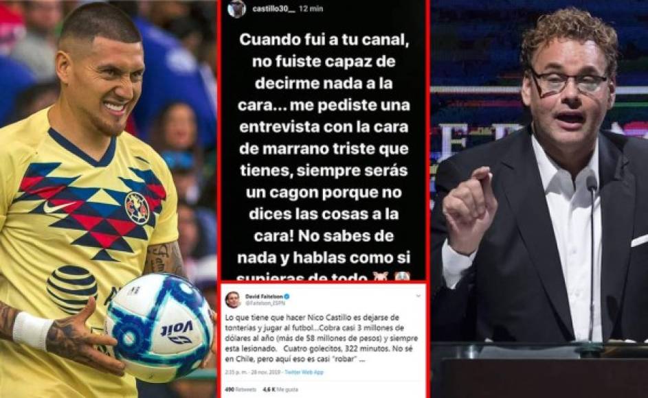 David Faitelson, comentarista y analista de ESPN, y Nicolás Castillo, delantero chileno del América, se enfrascaron en una intensa pelea a través de redes sociales que está siendo lo más comentadio en el fútbol mexicano en las últimas horas.