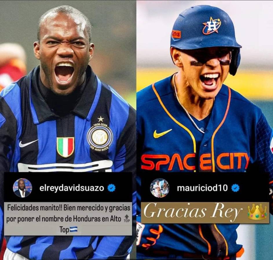 Los mensajes que intercambiaron David Suazo y Mauricio Dubón en sus redes sociales.