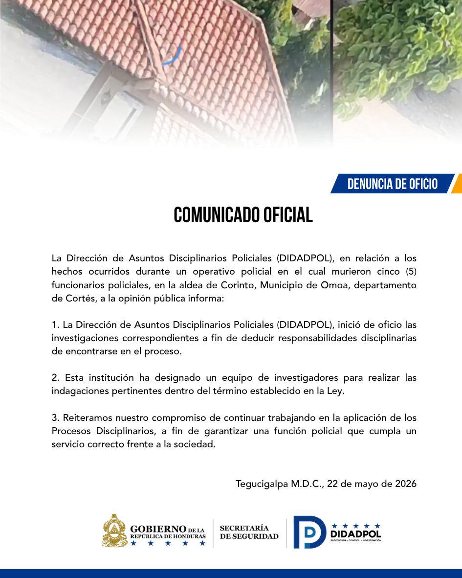 Nuevos detalles del caso de los cinco agentes asesinados en Corinto, Omoa