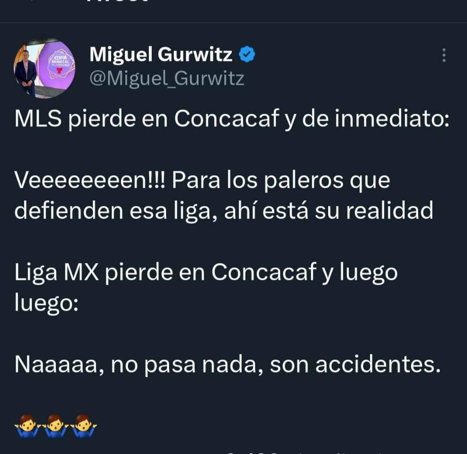 Miguel Gurwitz fue otro de los que lamentó el accionar de los equipos mexicanos en la Liga de Campeones de Concacaf.