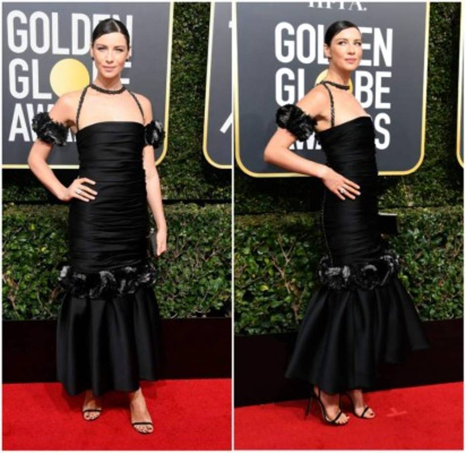 Caitriona Balfe usó un vestido de Coco Chanel inspirado en los 50's y decorado con plumas, pero tal vez ese detalle fue demasiado.<br/><br/>Con el permiso de sus seguidores y los defensores 'de la moda', la estrella de Outlander lucía sobrecargada, uno de los peores vestidos de la noche.<br/><br/><br/>