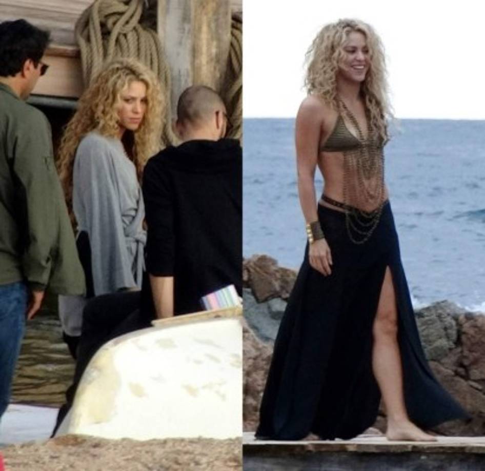 La colombiana al principio no le gustó mucho que le tomaran fotos para su nuevo comercial, pero después se relajó.