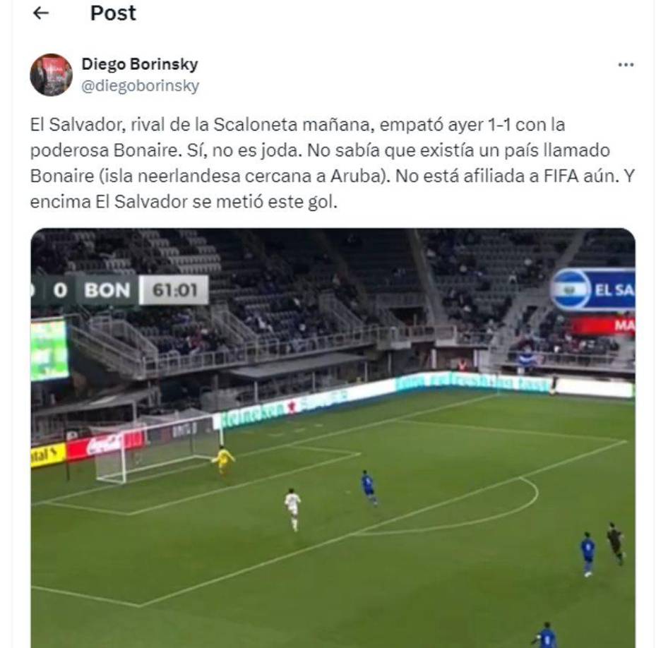 ”No sabía que existía un país llamado Bonaire”, indican en Argentina.