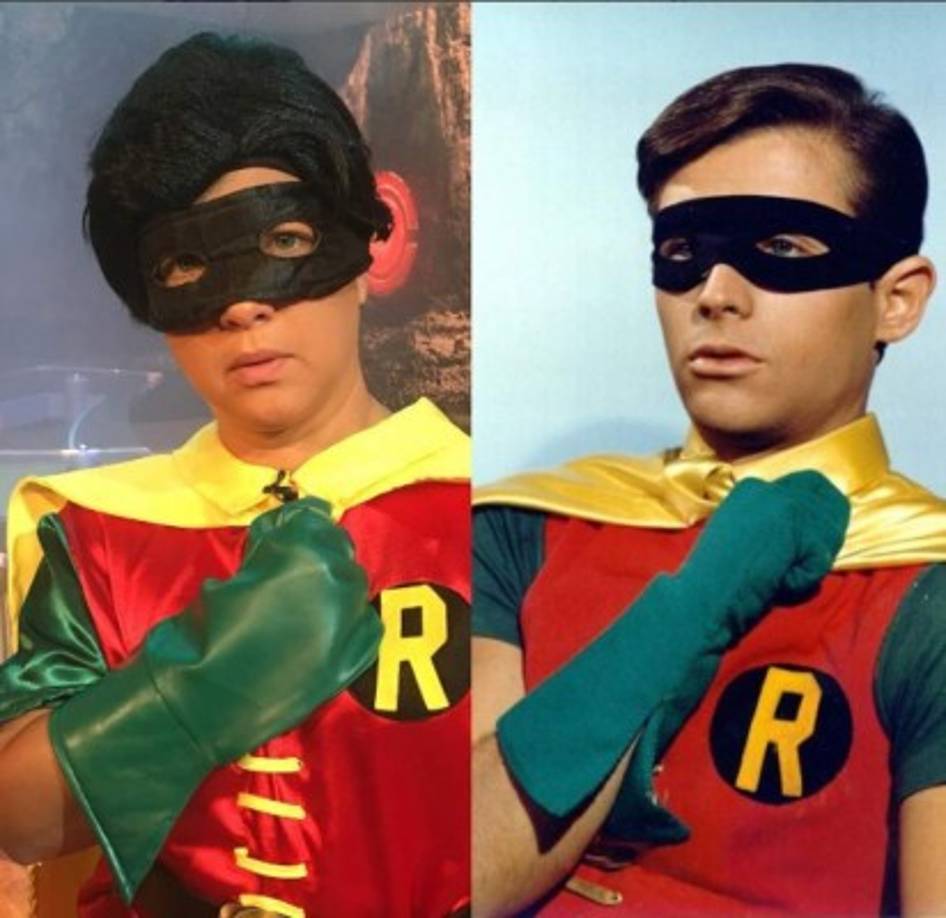 'Celebrando #Halloween en @unnuevodia. ¿Me parezco a Robin?, escribió en sus redes sociales la actriz y presentadora de televisión, Adamari López.