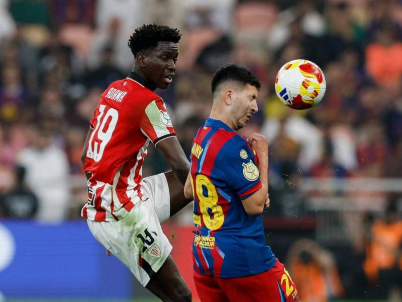 Roony Bardghji reemplaza a Lamine Yamal en el duelo Athletic Club vs Barcelona por la Supercopa de España.