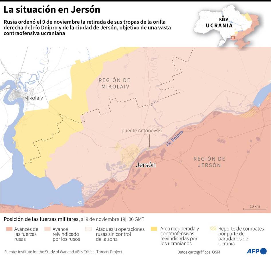 Victoria ucraniana: Rusia retira sus tropas de la ciudad de Jersón